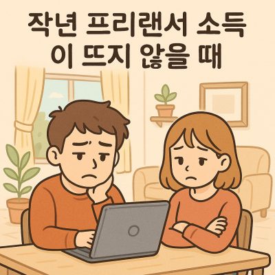 홈택스에 작년 프리랜서 소득이 뜨지 않을 때 대처 방법