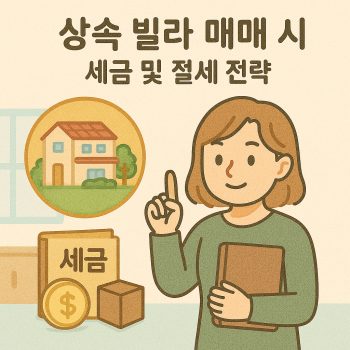 상속 빌라 매매 시 세금 및 절세 전략을 설명하는 부동산 관련 이미지
