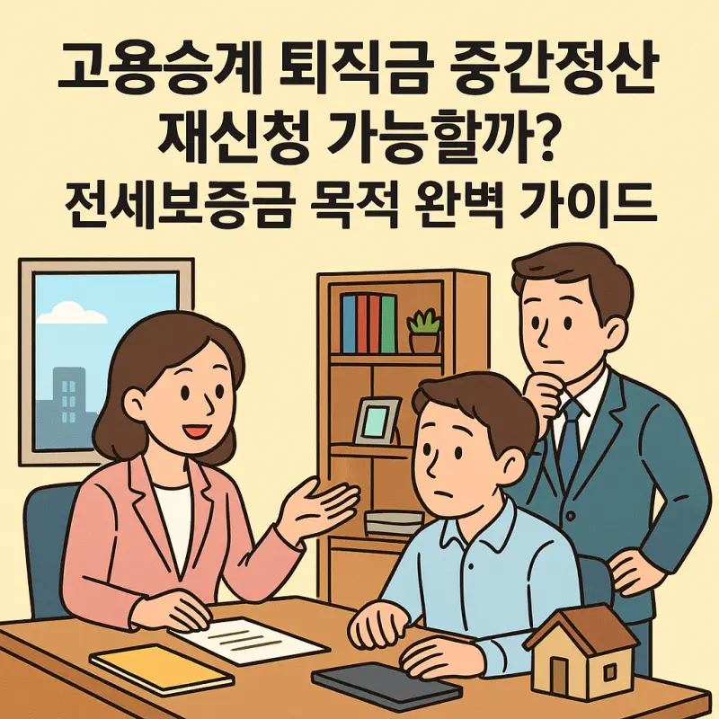 고용승계 퇴직금 중간정산 재신청 절차와 전세보증금 활용 방법을 설명하는 가이드 썸네일