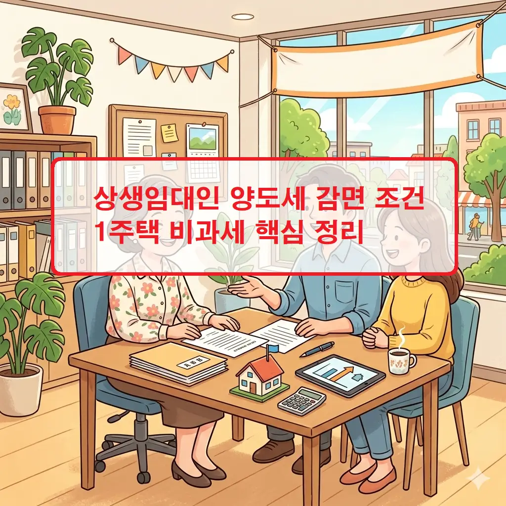 1주택 비과세를 위한 상생임대인 양도세 감면 조건인 5% 이내 임대료 인상 준수 및 기간 요건 안내 이미지